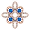 14K Rose Blue Sapphire and .17 CTW Diamond Clover Pendant Ref 14131452